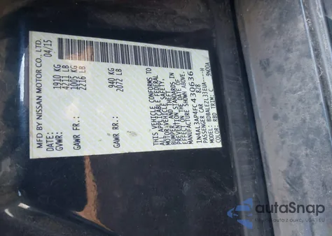 2015 Nissan Altima 2.5 S из США, поврежденный, VIN 1N4AL3AP4FC430636